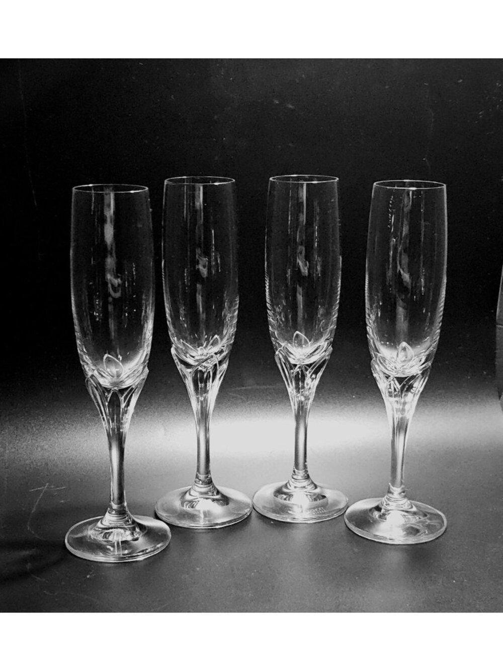 4 Schott Zwiesel La Belle Champagne Glasses 8.5" 1990s stemware vtg Germany